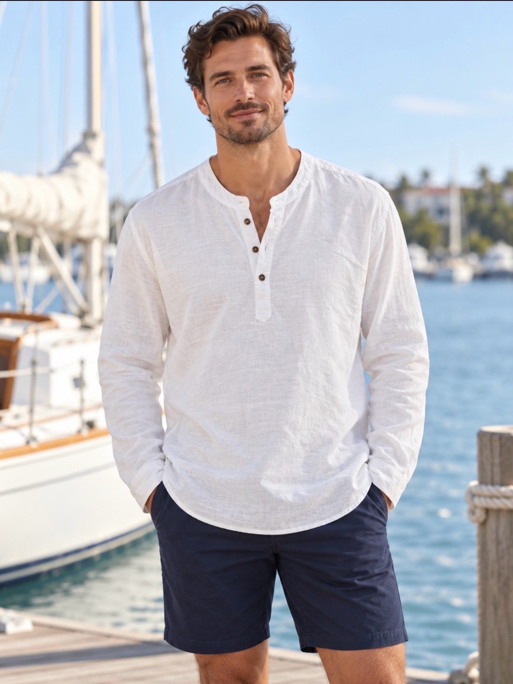 Sailwind size XL cotton/linen white shirt NWT mens longsleeve